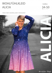 Kleid Papierschnittmuster Alicia mit langen und dreiviertel Ärmeln Größe 34 - 50
